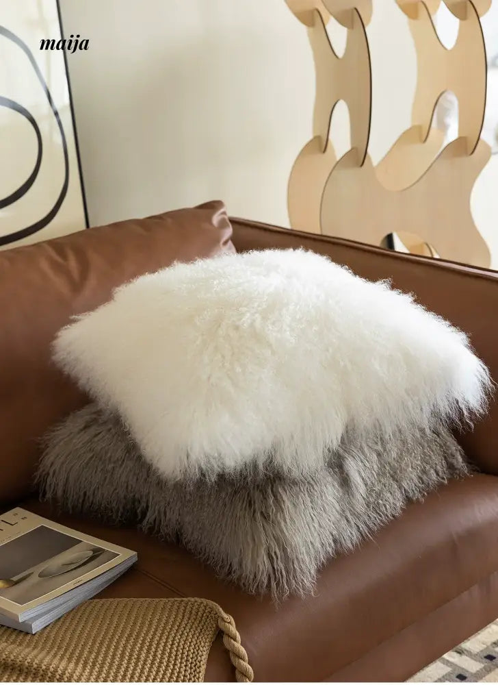 MISTYWOOD Pink Wool Pillow for Living Room from MISTYWOOD