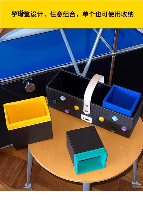 CLICK High-End Leather Desktop Storage Basket Organizer from CLICK