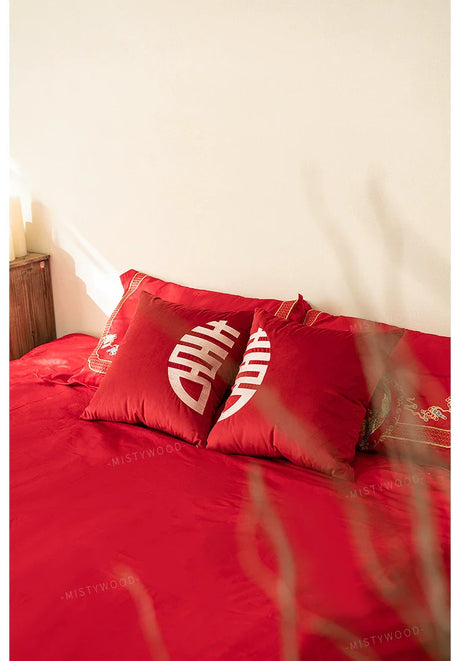 MISTYWOOD Festive Red Wedding Pillow for Living Room from MISTYWOOD