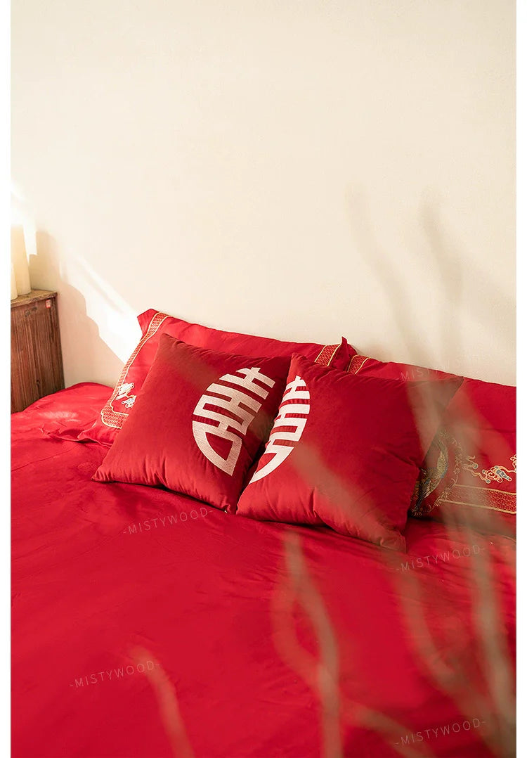 MISTYWOOD Festive Red Wedding Pillow for Living Room from MISTYWOOD
