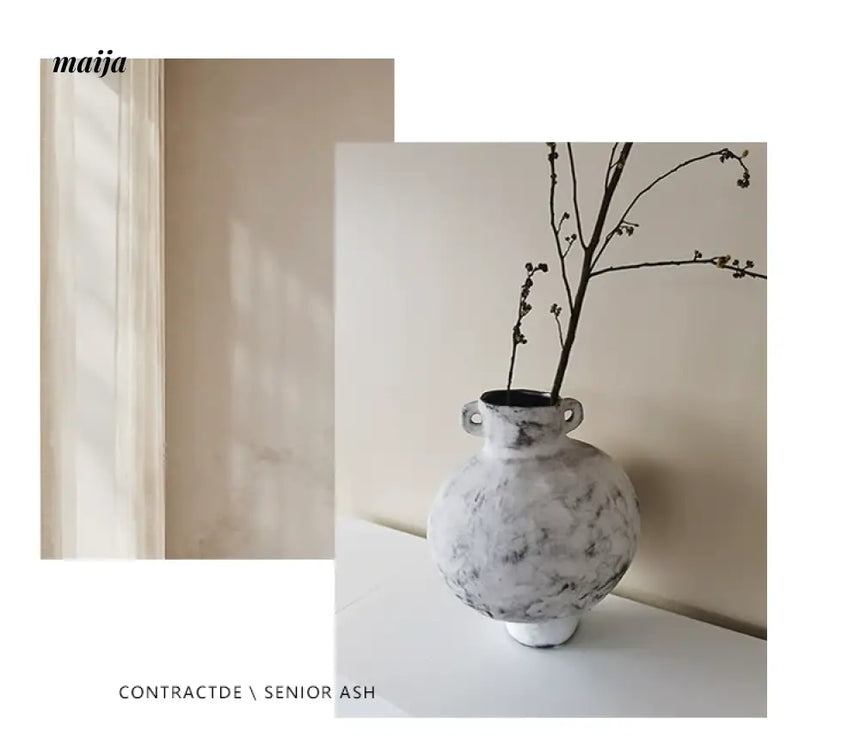 White Charcoal Handmade Vase