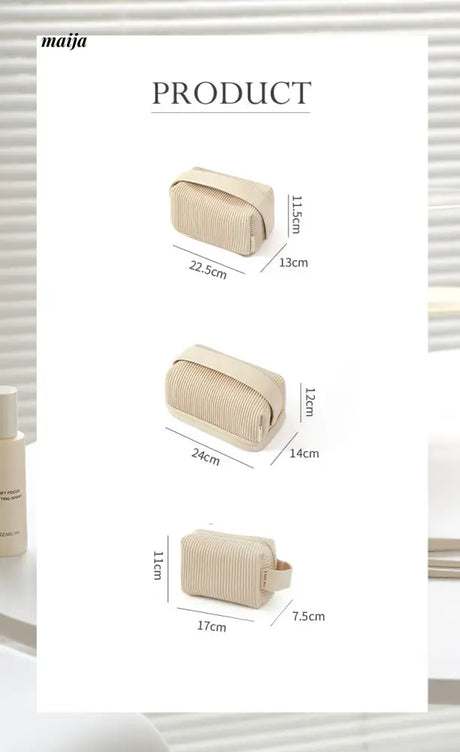 Ribbed Travel Cosmetic Bag from maija