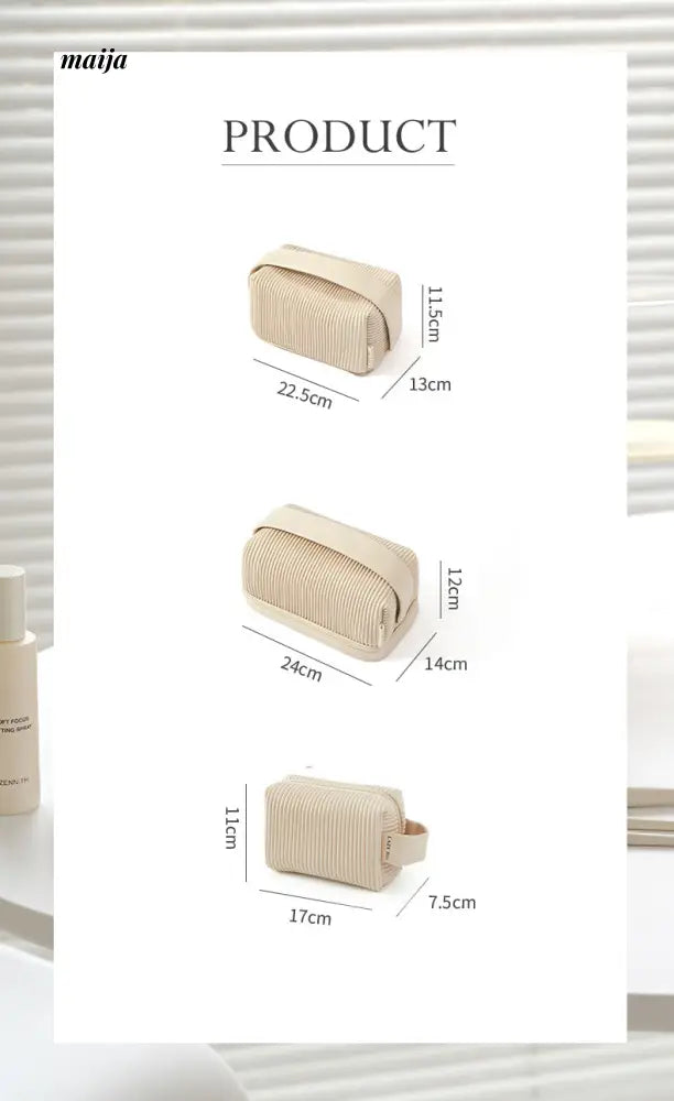 Ribbed Travel Cosmetic Bag from maija