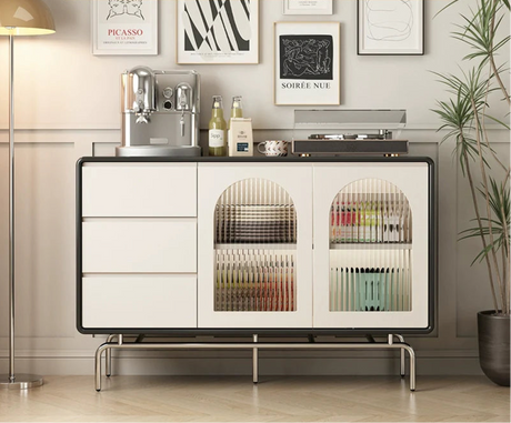 LINYUE Calla French Retro Stainless Steel Dining Sideboard from LINYUE