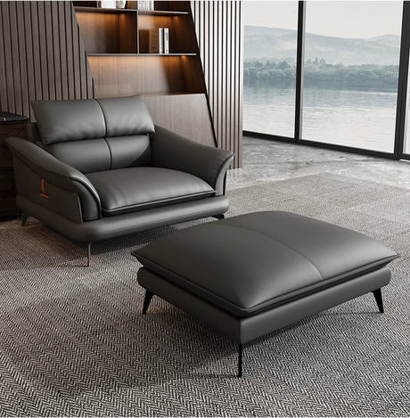 DIPU Ember Italian Lazy Leather Sofa Chair from DIPU