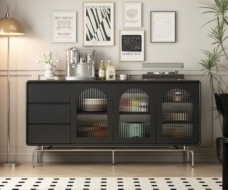 LINYUE Calla French Retro Stainless Steel Dining Sideboard from LINYUE
