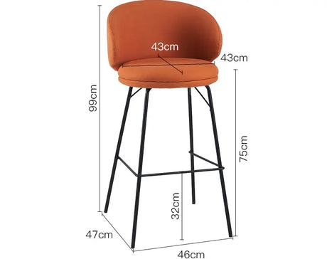 ABOUT WHITE Aisling Elegant High Stool Bar Chair from ABOUT WHITE