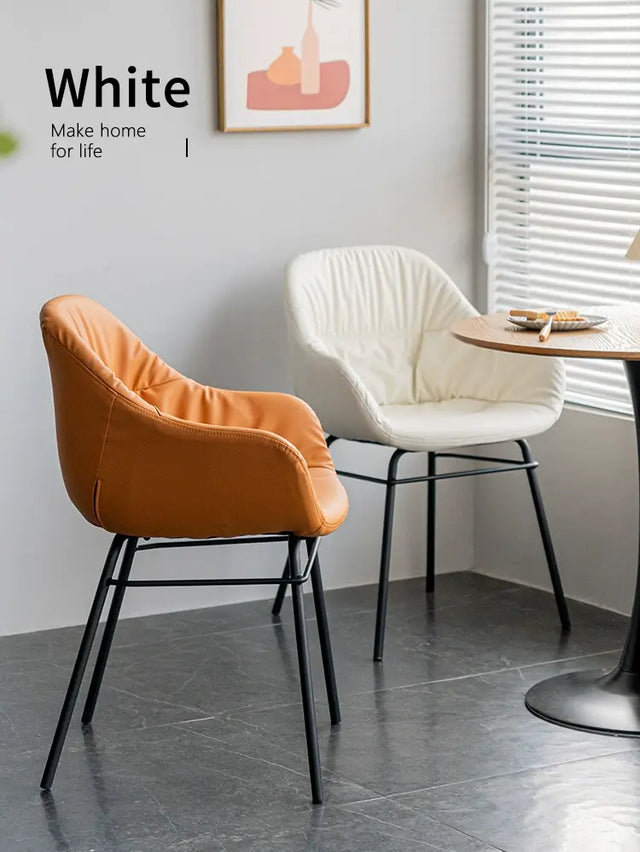ABOUT WHITE Alaric Sleek Modern Leather Dining Chair from ABOUT WHITE