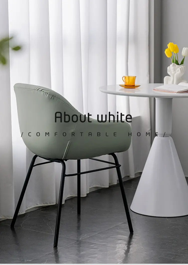 ABOUT WHITE Alaric Sleek Modern Leather Dining Chair from ABOUT WHITE