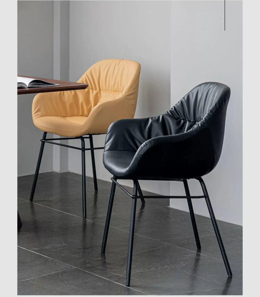 ABOUT WHITE Alaric Sleek Modern Leather Dining Chair from ABOUT WHITE