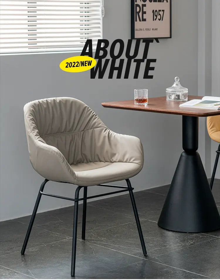 ABOUT WHITE Alaric Sleek Modern Leather Dining Chair from ABOUT WHITE