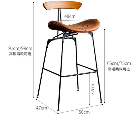 ABOUT WHITE Amaya Elegant Industrial Bar Stool from ABOUT WHITE