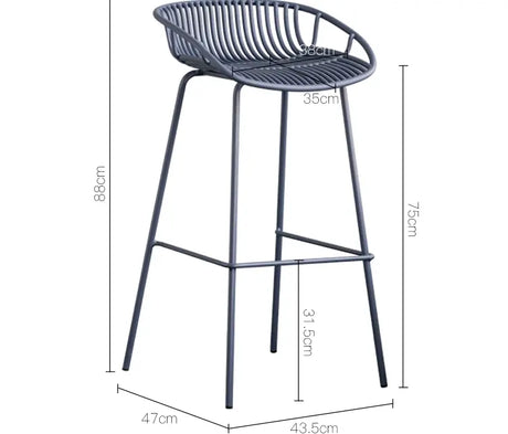 ABOUT WHITE Aurelia Sleek Iron Art Bar Chair from ABOUT WHITE