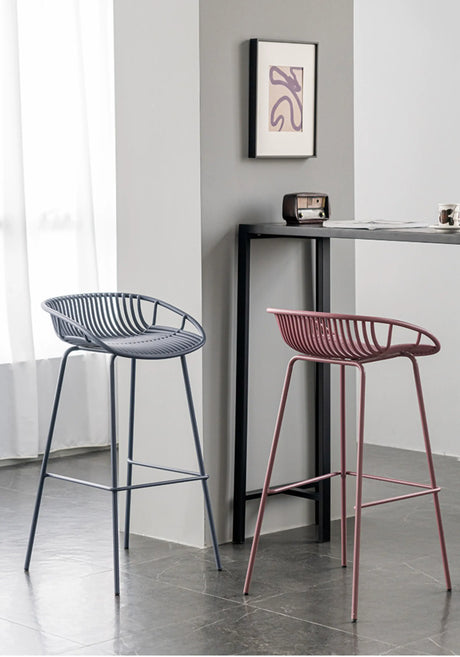 ABOUT WHITE Aurelia Sleek Iron Art Bar Chair from ABOUT WHITE