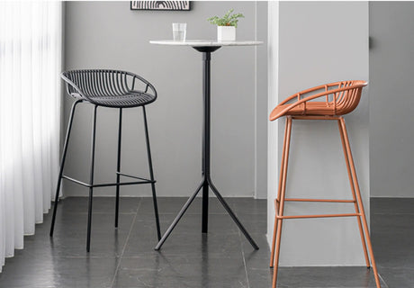 ABOUT WHITE Aurelia Sleek Iron Art Bar Chair from ABOUT WHITE