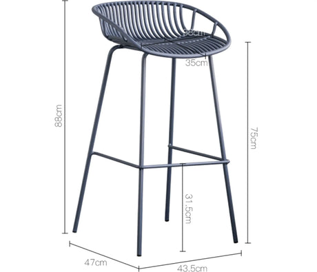 ABOUT WHITE Aurelia Sleek Iron Art Bar Chair from ABOUT WHITE