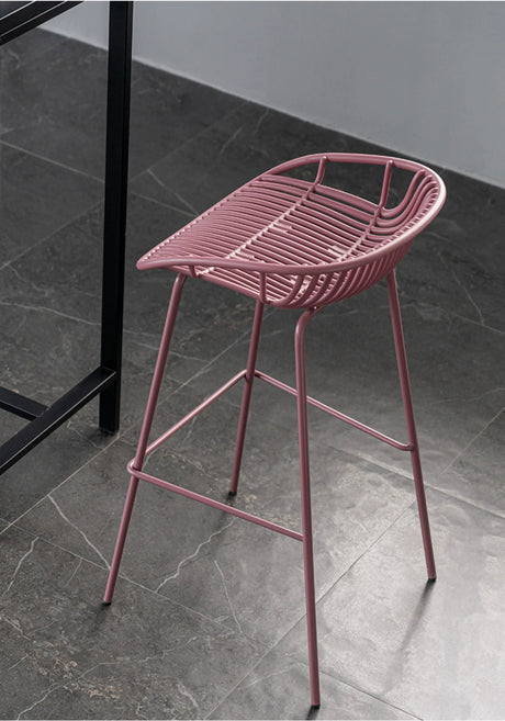 ABOUT WHITE Aurelia Sleek Iron Art Bar Chair from ABOUT WHITE
