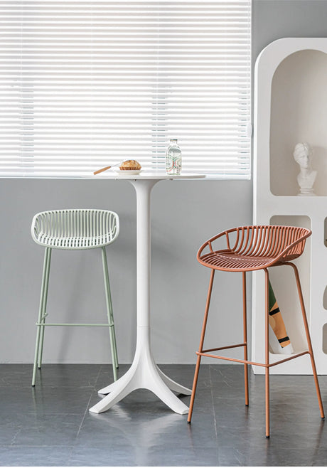 ABOUT WHITE Aurelia Sleek Iron Art Bar Chair from ABOUT WHITE