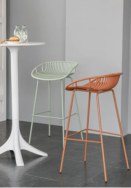ABOUT WHITE Aurelia Sleek Iron Art Bar Chair from ABOUT WHITE