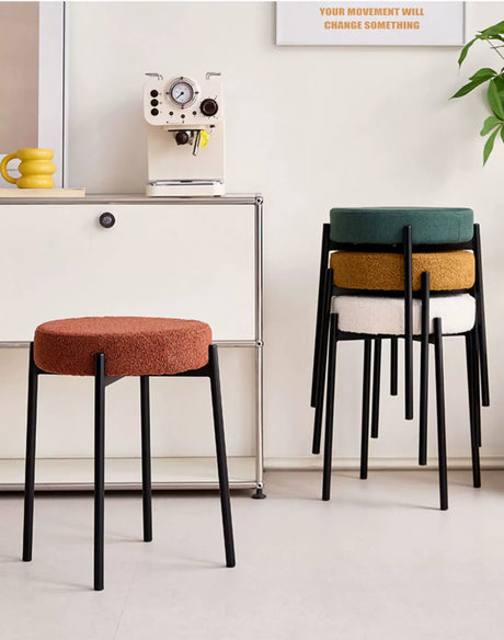 ABOUT WHITE Callan Minimalist Stackable Living Room Stool from ABOUT WHITE