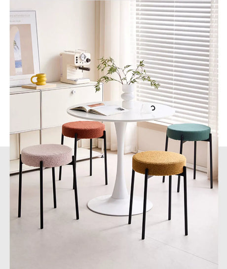 ABOUT WHITE Callan Minimalist Stackable Living Room Stool from ABOUT WHITE
