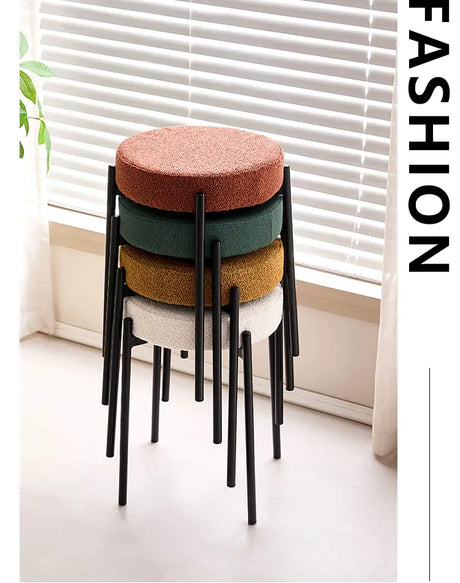 ABOUT WHITE Callan Minimalist Stackable Living Room Stool from ABOUT WHITE