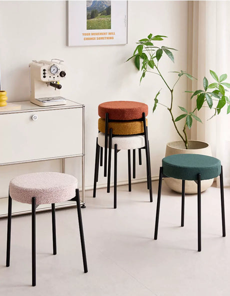 ABOUT WHITE Callan Minimalist Stackable Living Room Stool from ABOUT WHITE