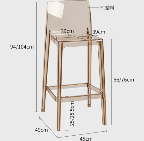 ABOUT WHITE Callidora Elegant Luxury Transparent Bar Chair from ABOUT WHITE