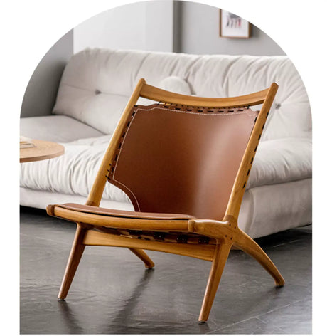 ABOUT WHITE Elara Elegant Nordic Leather Lounge Chair from ABOUT WHITE