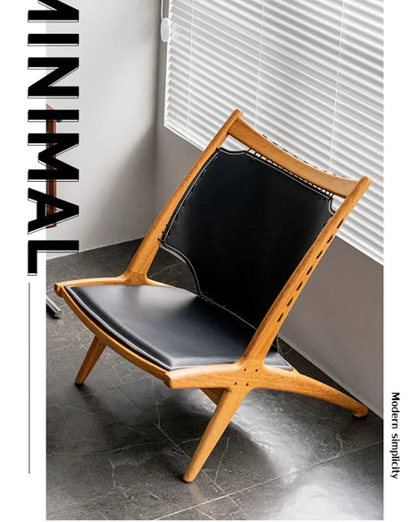 ABOUT WHITE Elara Elegant Nordic Leather Lounge Chair from ABOUT WHITE