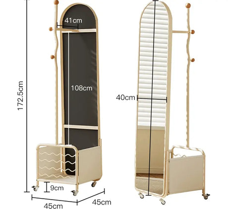 ABOUT WHITE Elowen Chic Integrated Floor Mirror Storage from ABOUT WHITE