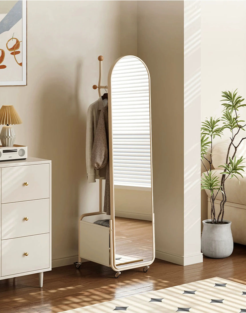 ABOUT WHITE Elowen Chic Integrated Floor Mirror Storage from ABOUT WHITE