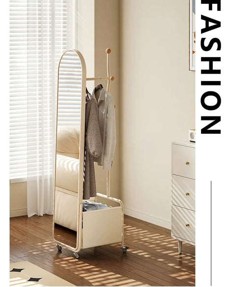 ABOUT WHITE Elowen Chic Integrated Floor Mirror Storage from ABOUT WHITE