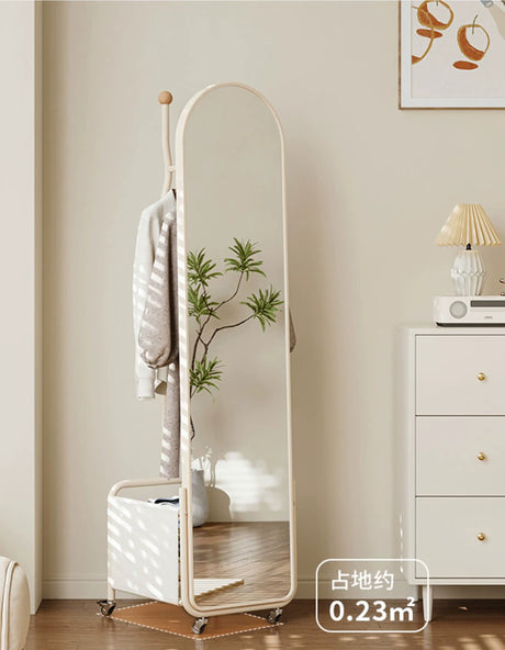 ABOUT WHITE Elowen Chic Integrated Floor Mirror Storage from ABOUT WHITE