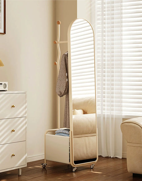 ABOUT WHITE Elowen Chic Integrated Floor Mirror Storage from ABOUT WHITE