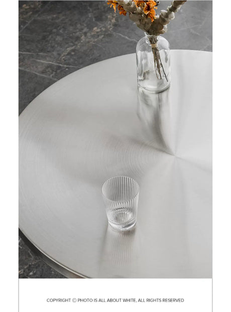 ABOUT WHITE Elowen Sleek Stainless Steel Outdoor Table from ABOUT WHITE