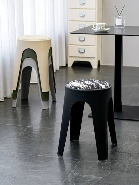 ABOUT WHITE Esmira Nordic Thickened Plastic Small Stool from ABOUT WHITE