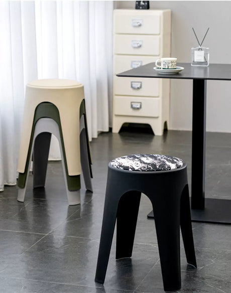 ABOUT WHITE Esmira Nordic Thickened Plastic Small Stool from ABOUT WHITE