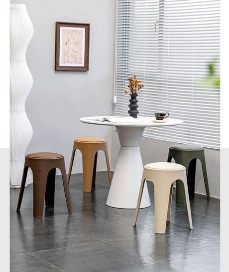 ABOUT WHITE Esmira Nordic Thickened Plastic Small Stool from ABOUT WHITE