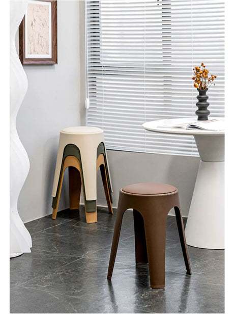 ABOUT WHITE Esmira Nordic Thickened Plastic Small Stool from ABOUT WHITE