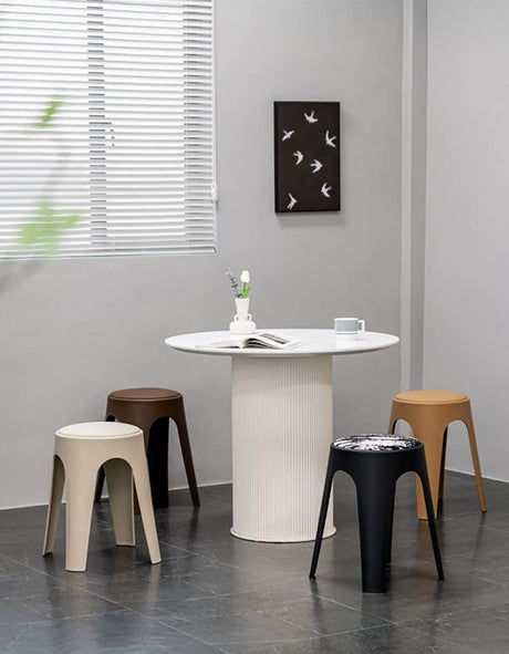 ABOUT WHITE Esmira Nordic Thickened Plastic Small Stool from ABOUT WHITE
