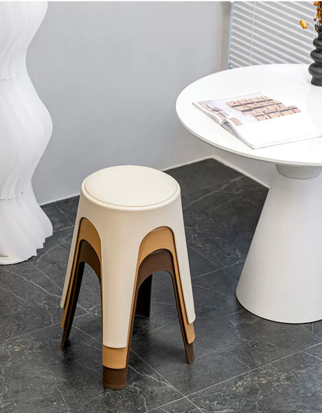 ABOUT WHITE Esmira Nordic Thickened Plastic Small Stool from ABOUT WHITE