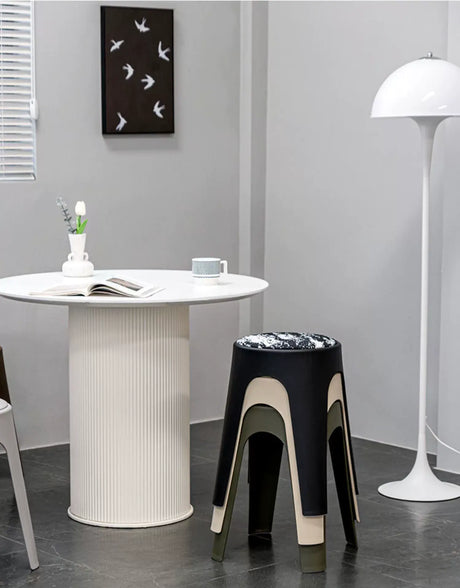 ABOUT WHITE Esmira Nordic Thickened Plastic Small Stool from ABOUT WHITE