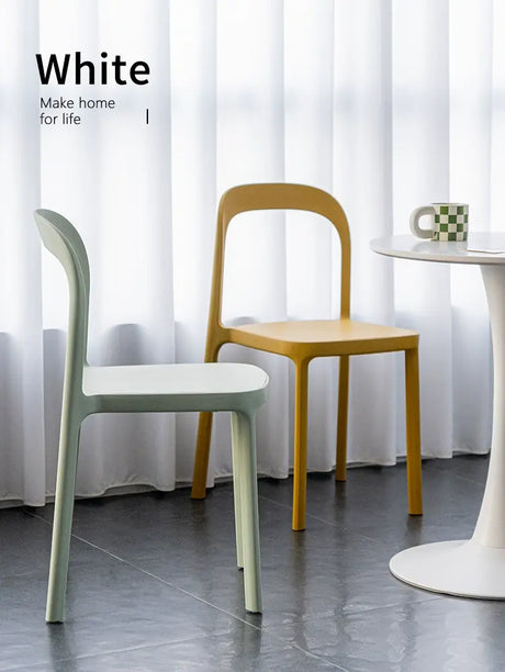 ABOUT WHITE Evangeline Minimalist Plastic Chair for Small Spaces from ABOUT WHITE