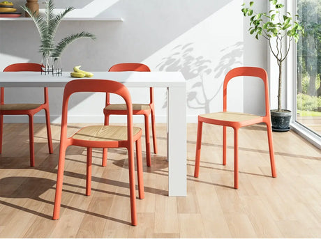 ABOUT WHITE Evangeline Minimalist Plastic Chair for Small Spaces from ABOUT WHITE
