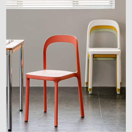 ABOUT WHITE Evangeline Minimalist Plastic Chair for Small Spaces from ABOUT WHITE