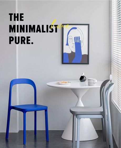 ABOUT WHITE Evangeline Minimalist Plastic Chair for Small Spaces from ABOUT WHITE