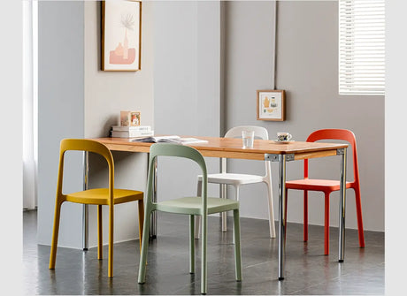 ABOUT WHITE Evangeline Minimalist Plastic Chair for Small Spaces from ABOUT WHITE