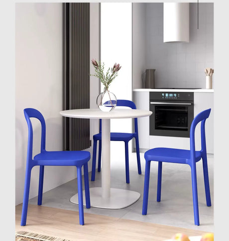 ABOUT WHITE Evangeline Minimalist Plastic Chair for Small Spaces from ABOUT WHITE