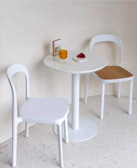 ABOUT WHITE Evangeline Minimalist Plastic Chair for Small Spaces from ABOUT WHITE